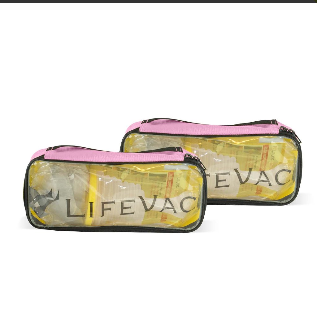 2 Pack Pink Lifevac Travel Kit Portable Suction Rescue Device, First Aid Kit New